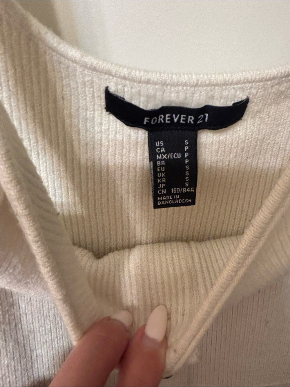 Forever 21 Cream Ribbed Button Tank - Picture 3 of 3
